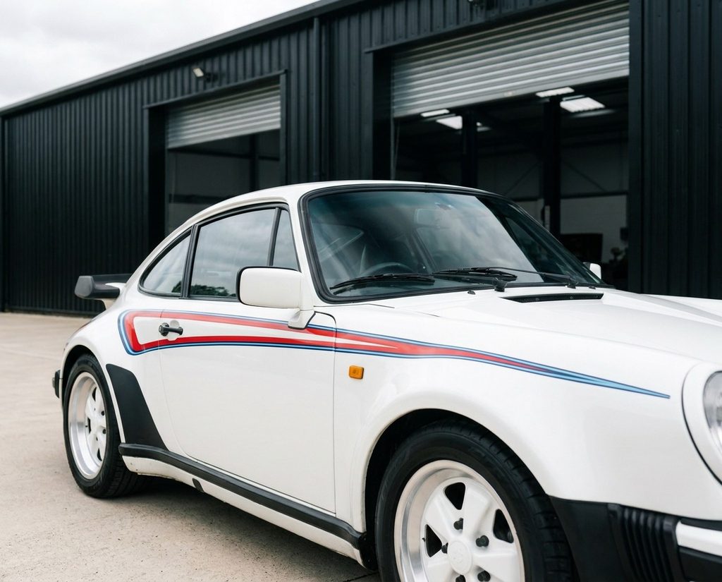 Porsche 911 M42 Martini stripe decals, mapped by hand